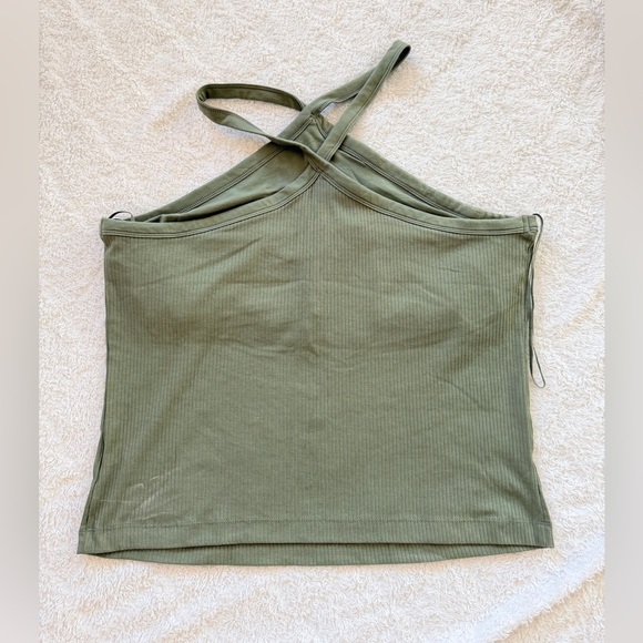 Old Navy Olive Green ribbed tank w/built in bra - Picture 2 of 5